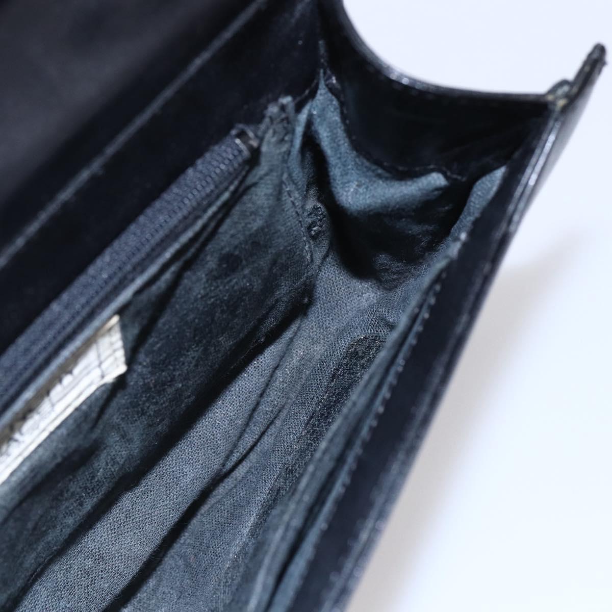 GIVENCHY Hand Bag Leather Black Gold Auth bs30417