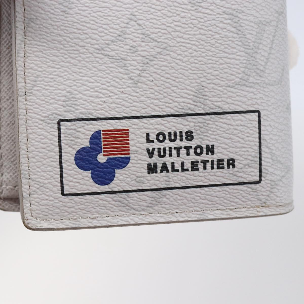 LOUIS VUITTON Portefeuille Brother Logo Story Wallet White M67822 Auth bs30418