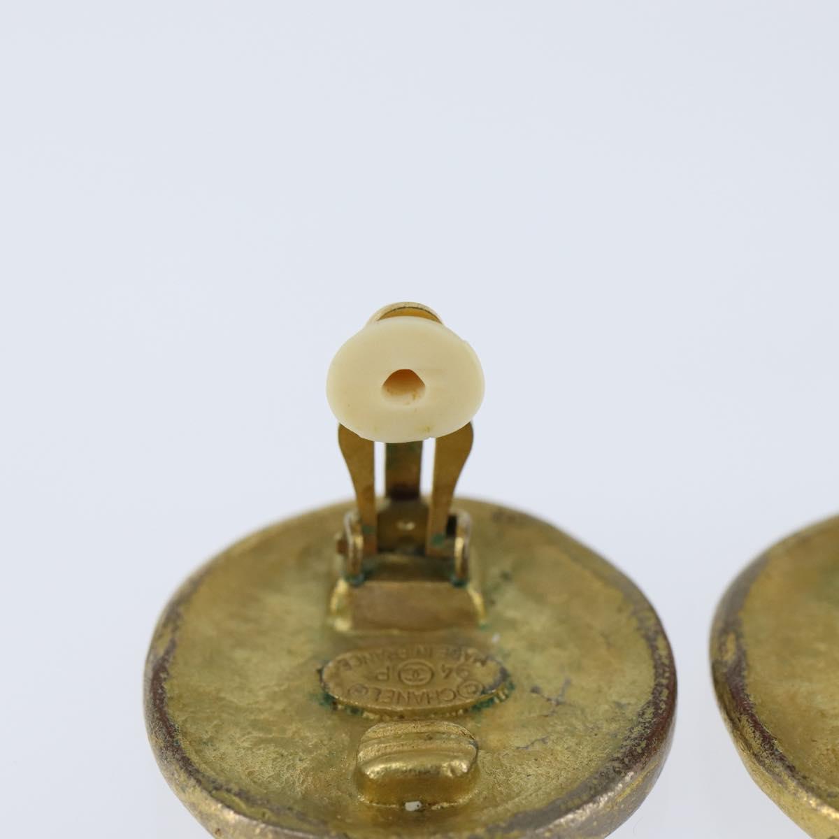 CHANEL COCO Mark Earring metal Gold CC Auth bs30420