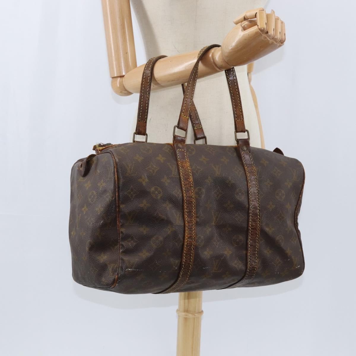 LOUIS VUITTON Monogram Sac Souple 35 Boston Bag M41626 LV Auth bs30426