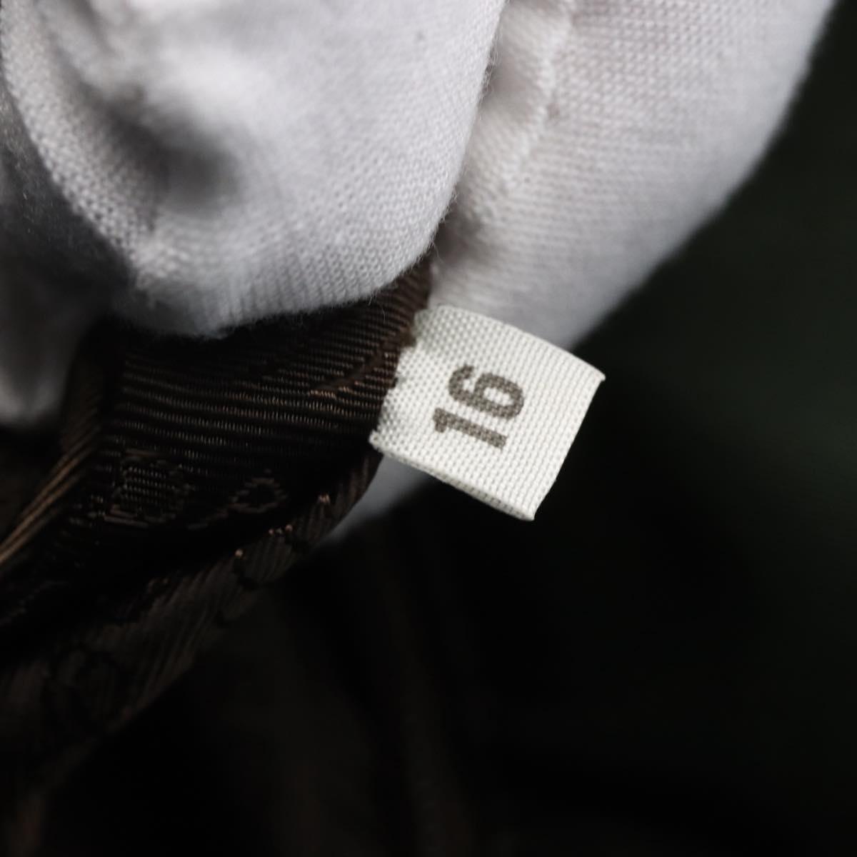 PRADA Tote Bag Nylon Khaki Silver Auth bs30429