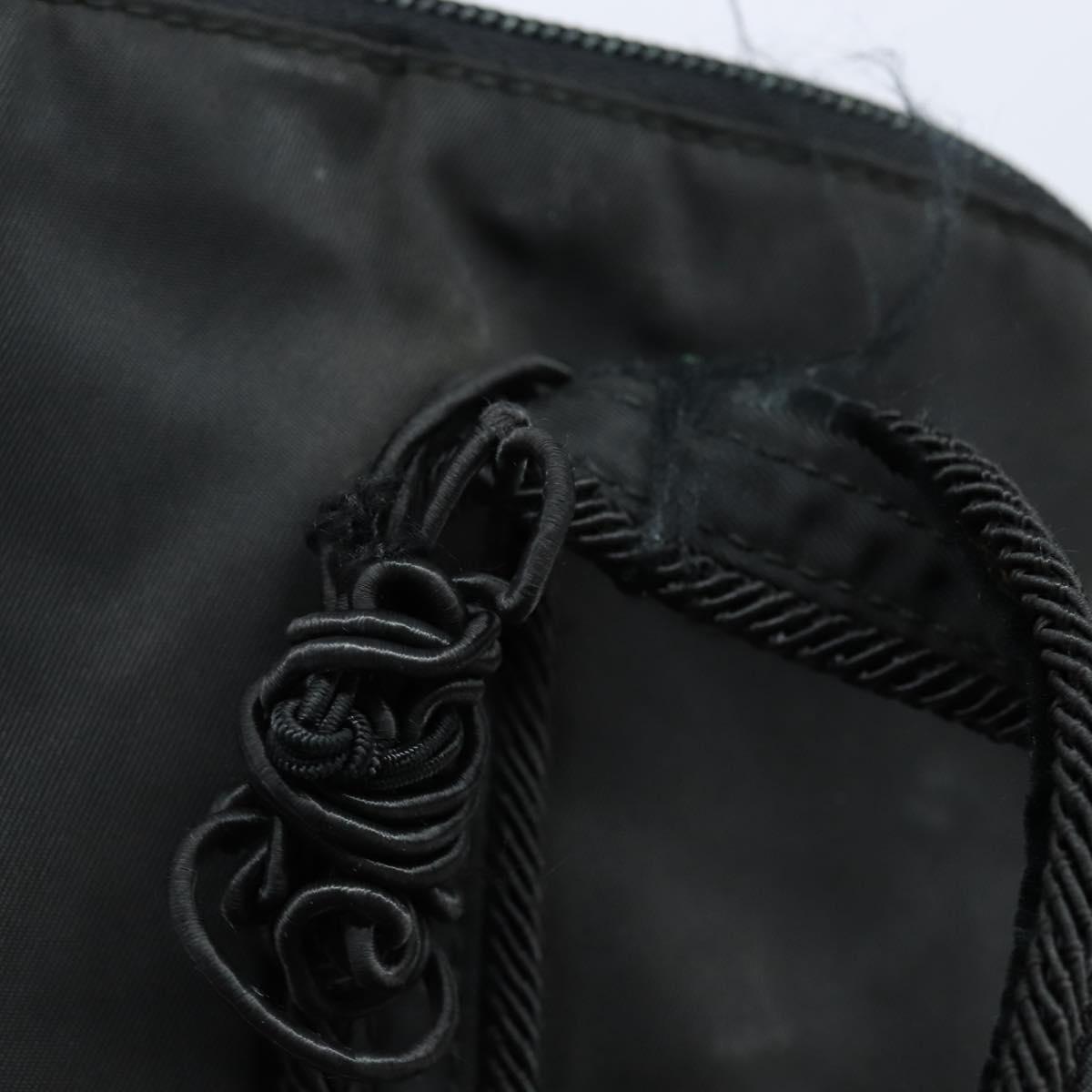 PRADA Tote Bag Nylon Black Silver Auth bs30431