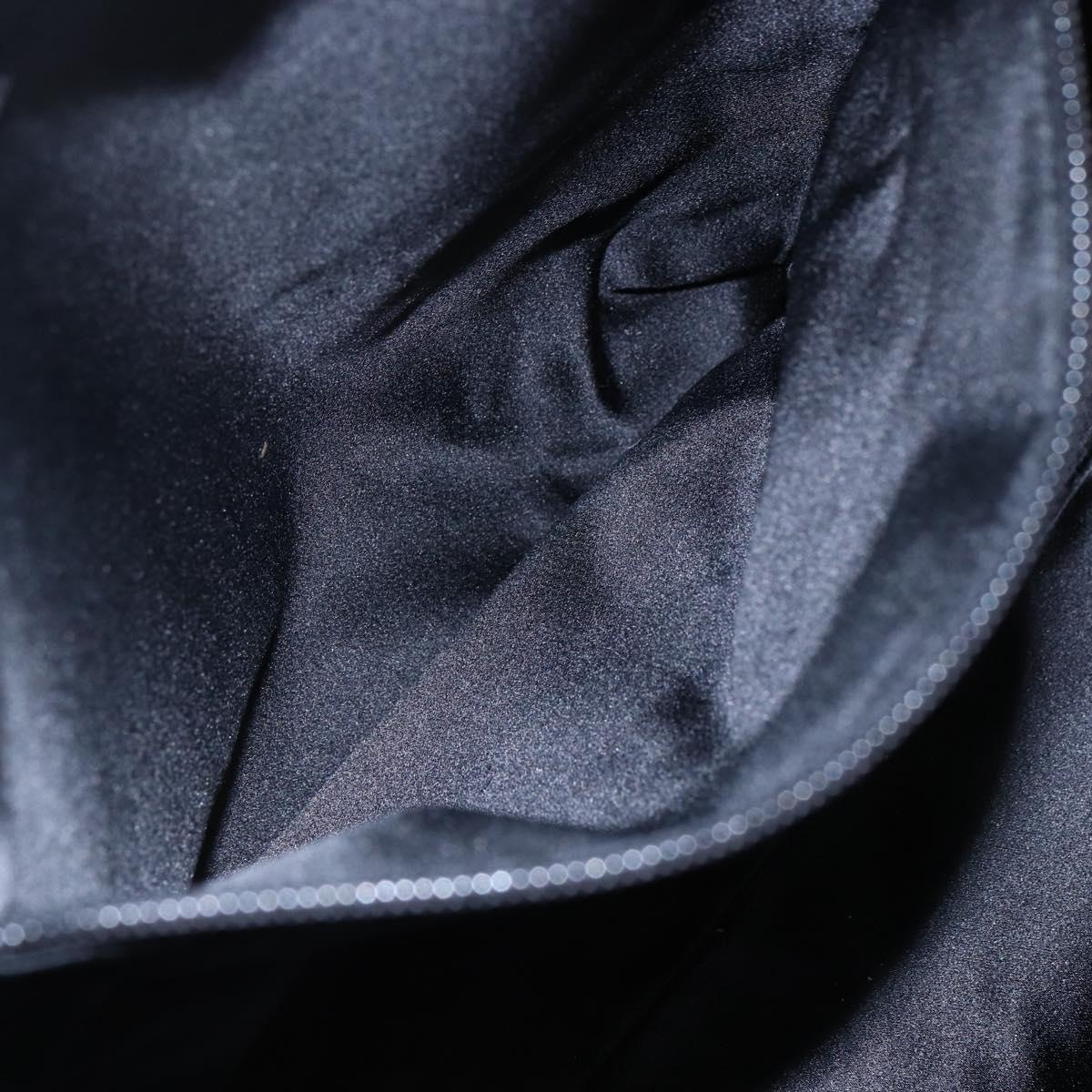 PRADA Hand Bag Leather Black Silver Auth bs30432