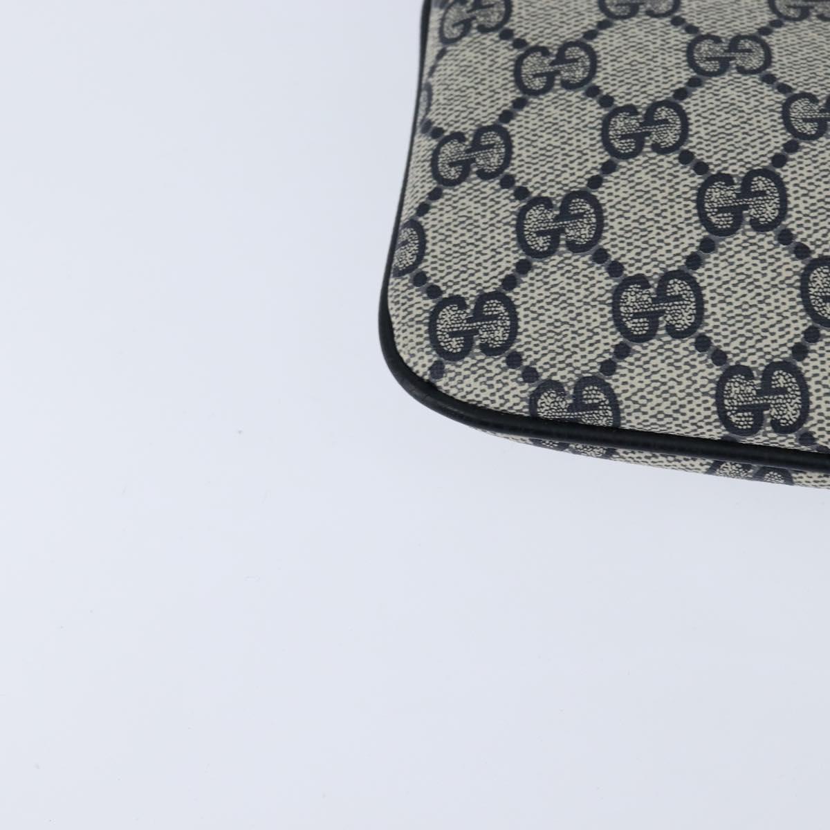 GUCCI GG Supreme Sherry Line Shoulder Bag PVC Navy Gold 904 02 047 Auth bs30434