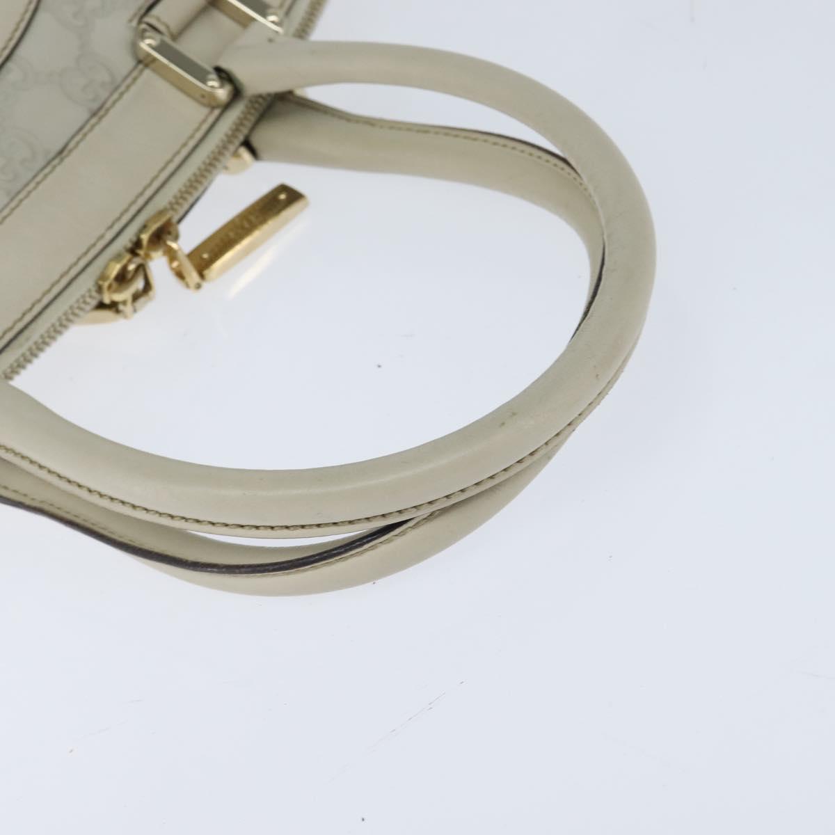 GUCCI GG Canvas Guccissima Hand Bag Leather White Gold 145785 Auth bs30436