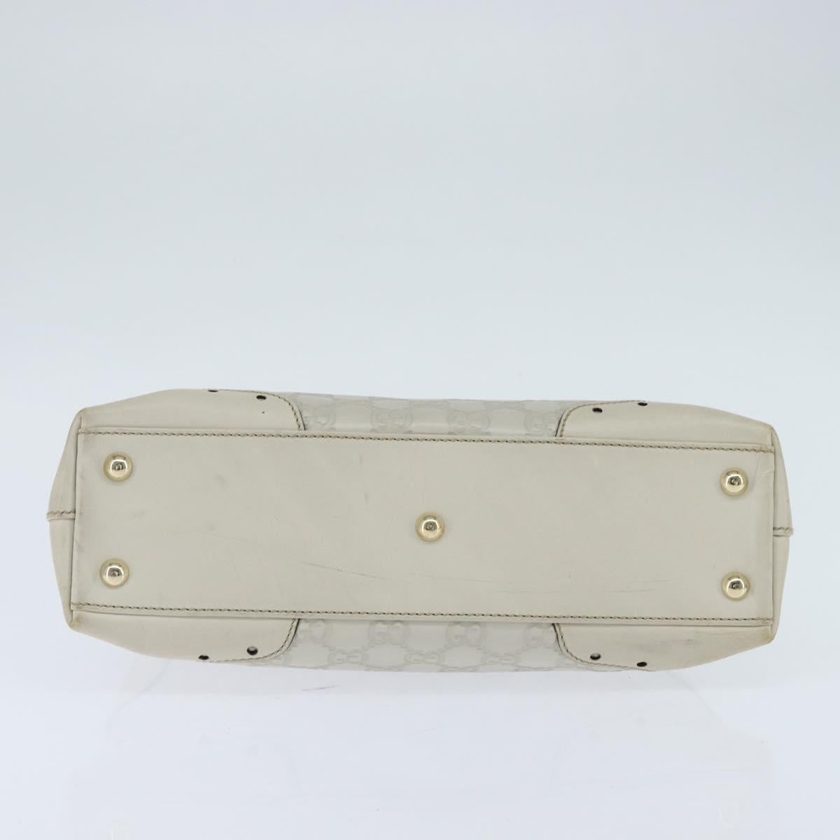 GUCCI GG Canvas Guccissima Hand Bag Leather White Gold 145785 Auth bs30436