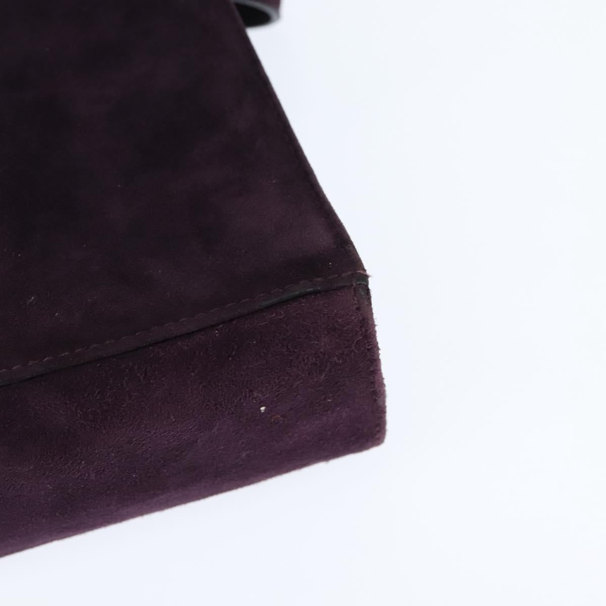 Salvatore Ferragamo Vala Hand Bag Suede 2way Purple Gold Auth bs30438