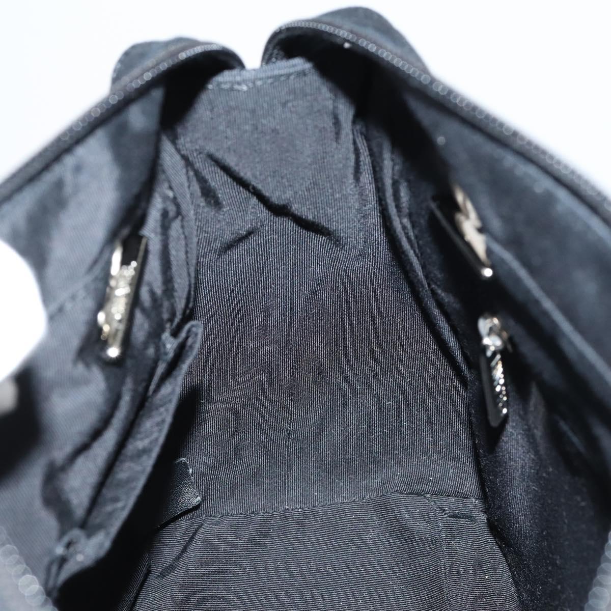 CHANEL COCO Mark Chain Bag Nylon Patent leather Black Silver CC Auth bs30439