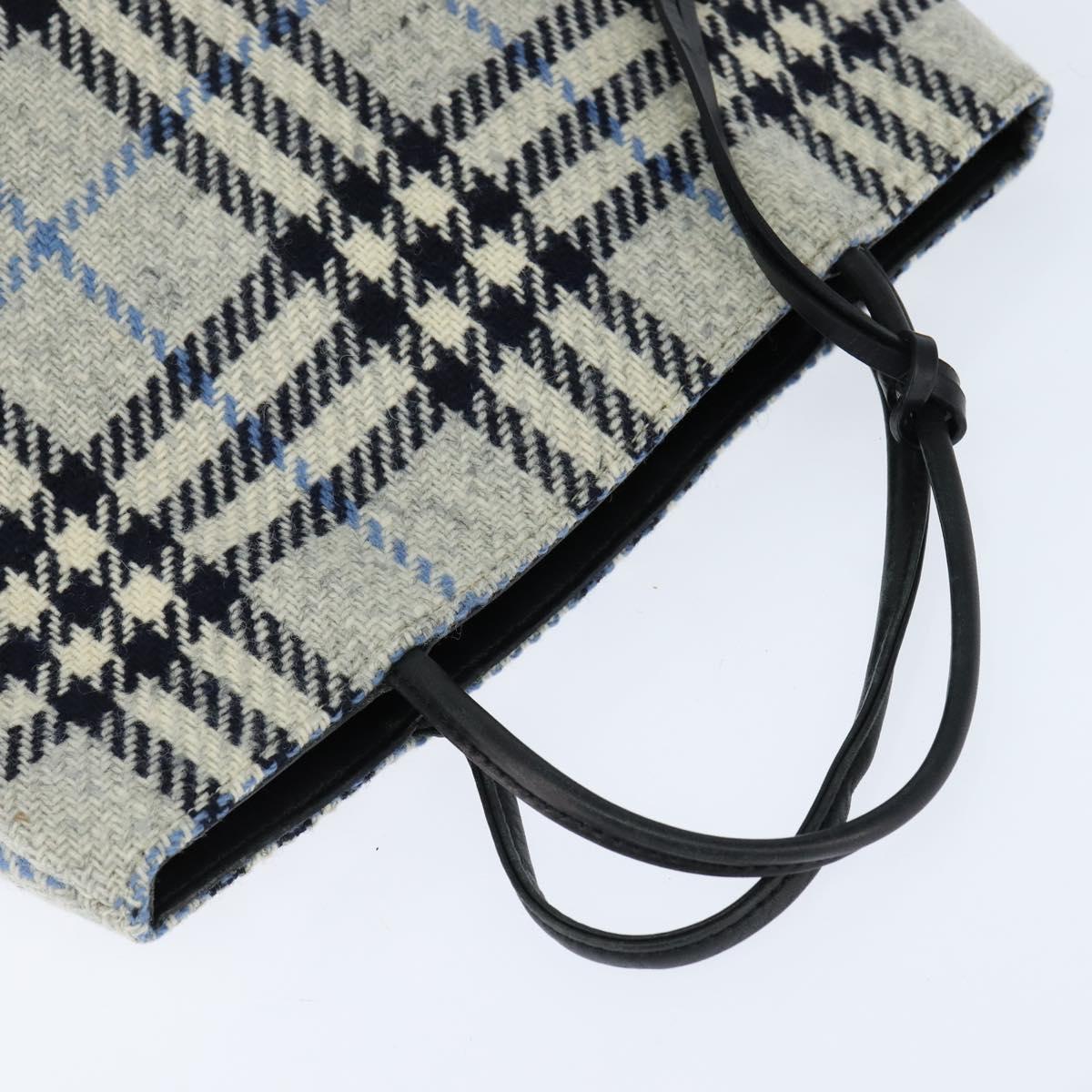 BURBERRY Nova Check Hand Bag tweed Gray Auth bs30442
