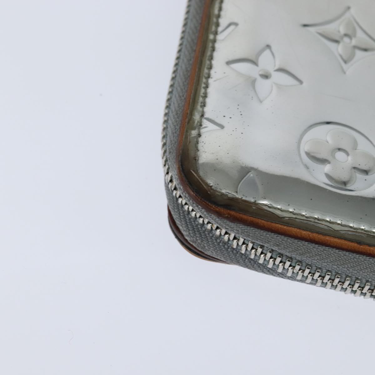 LOUIS VUITTON Mirror Zippy Wallet Vertical Wallet Silver M80808 LV Auth bs30443