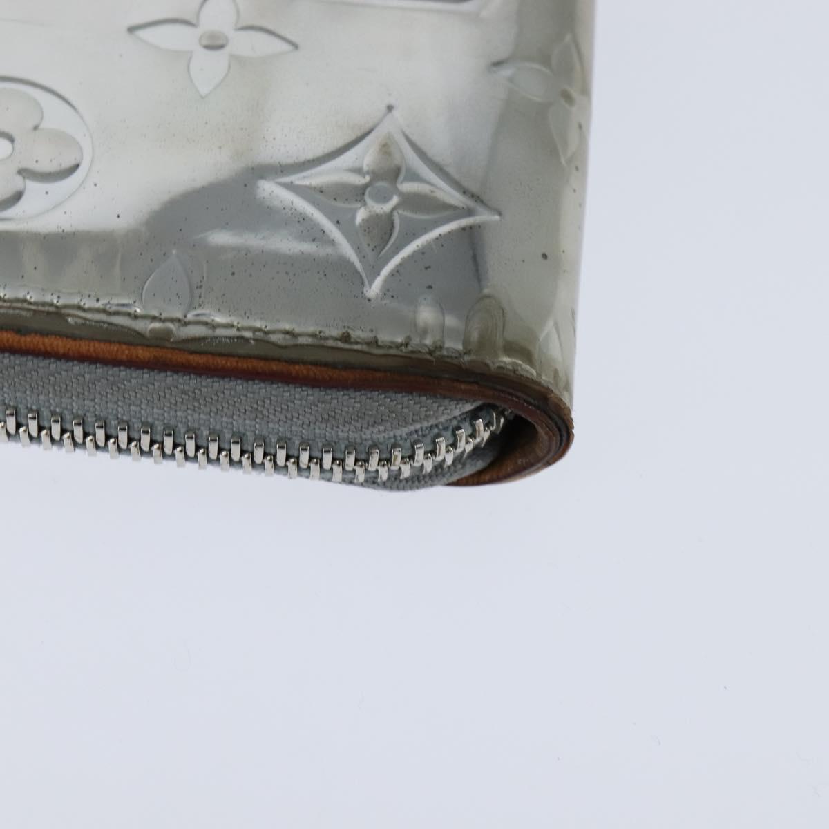 LOUIS VUITTON Mirror Zippy Wallet Vertical Wallet Silver M80808 LV Auth bs30443
