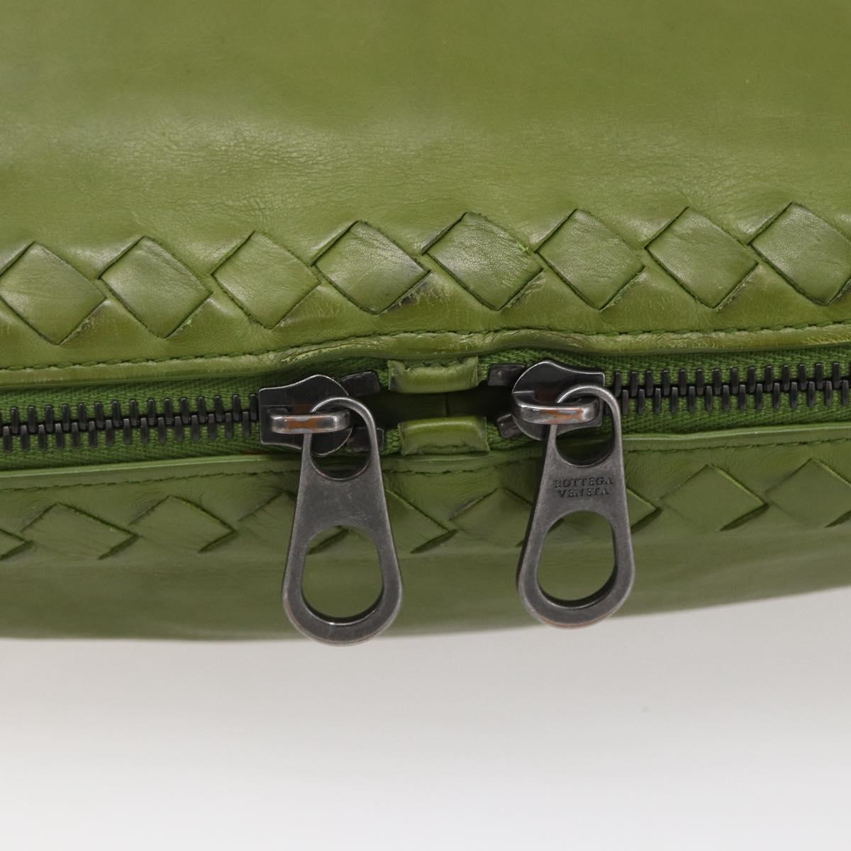 BOTTEGA NVENETA INTRECCIATO Shoulder Bag Leather Green Auth bs30446