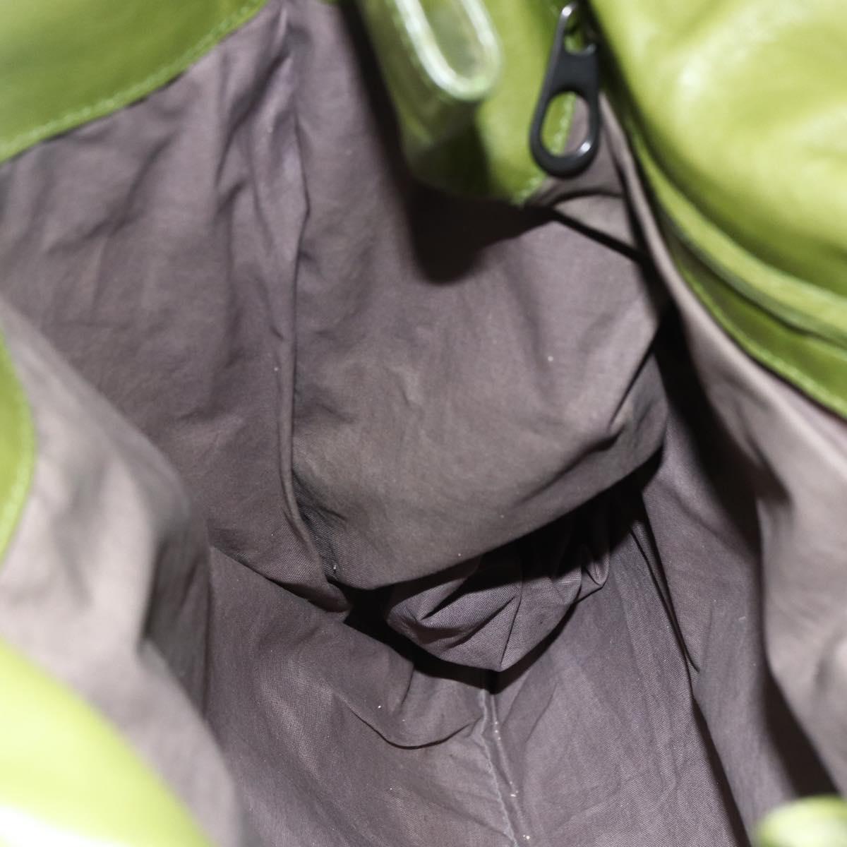 BOTTEGA NVENETA INTRECCIATO Shoulder Bag Leather Green Auth bs30446