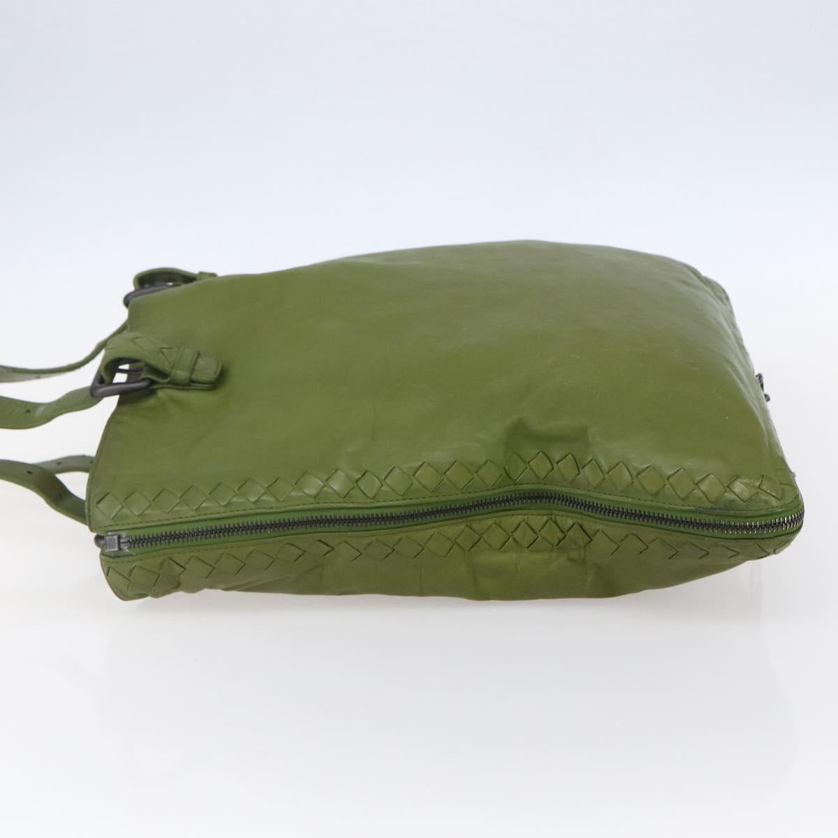 BOTTEGA NVENETA INTRECCIATO Shoulder Bag Leather Green Auth bs30446