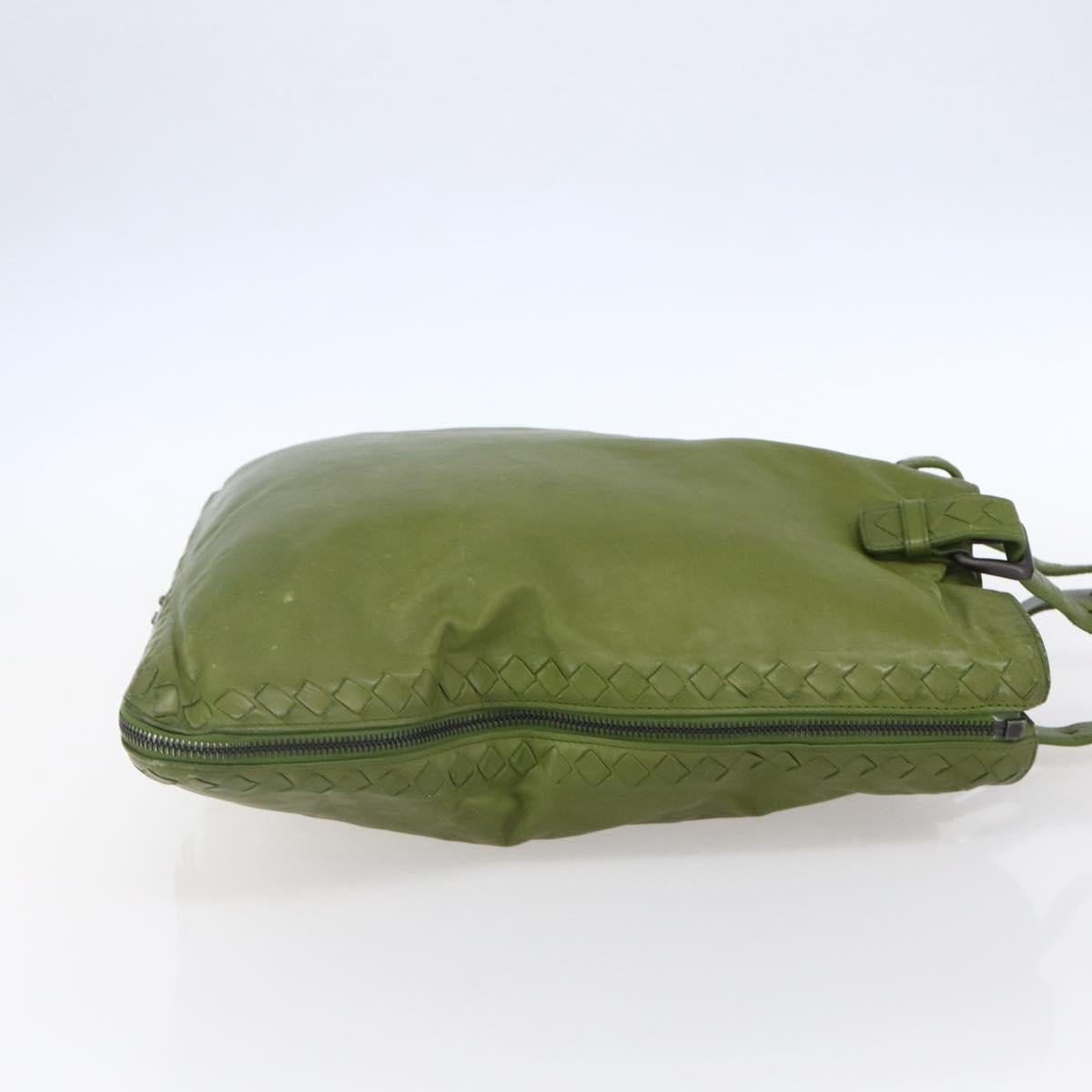 BOTTEGA NVENETA INTRECCIATO Shoulder Bag Leather Green Auth bs30446