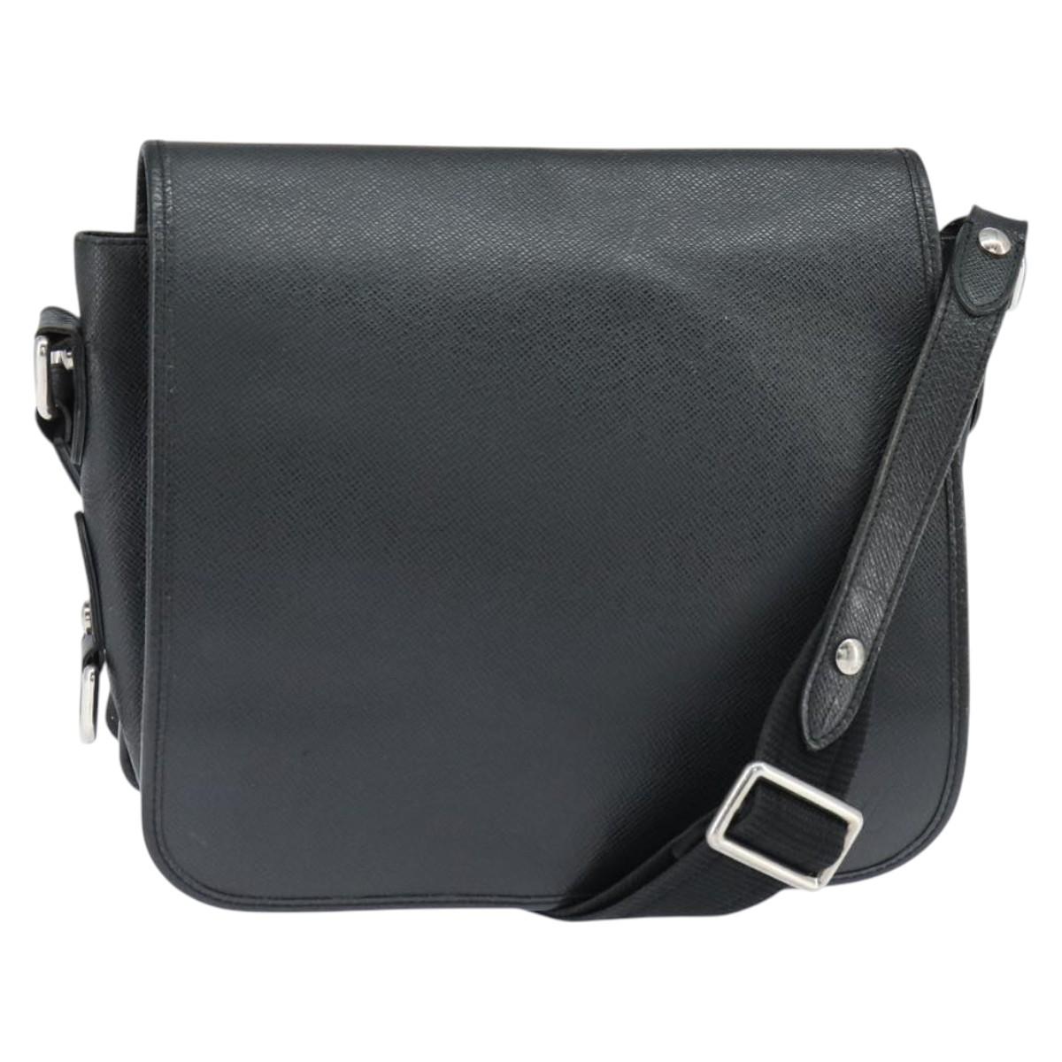 LOUIS VUITTON Taiga Andrei Shoulder Bag Ardoise M32482 LV Auth bs30447