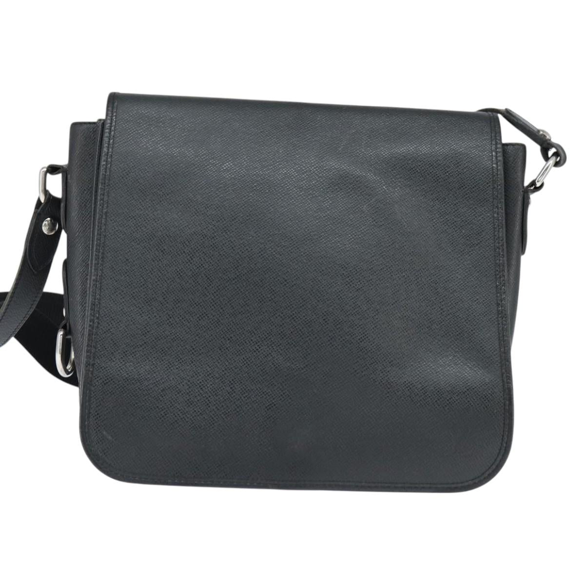 LOUIS VUITTON Taiga Andrei Shoulder Bag Ardoise M32482 LV Auth bs30447