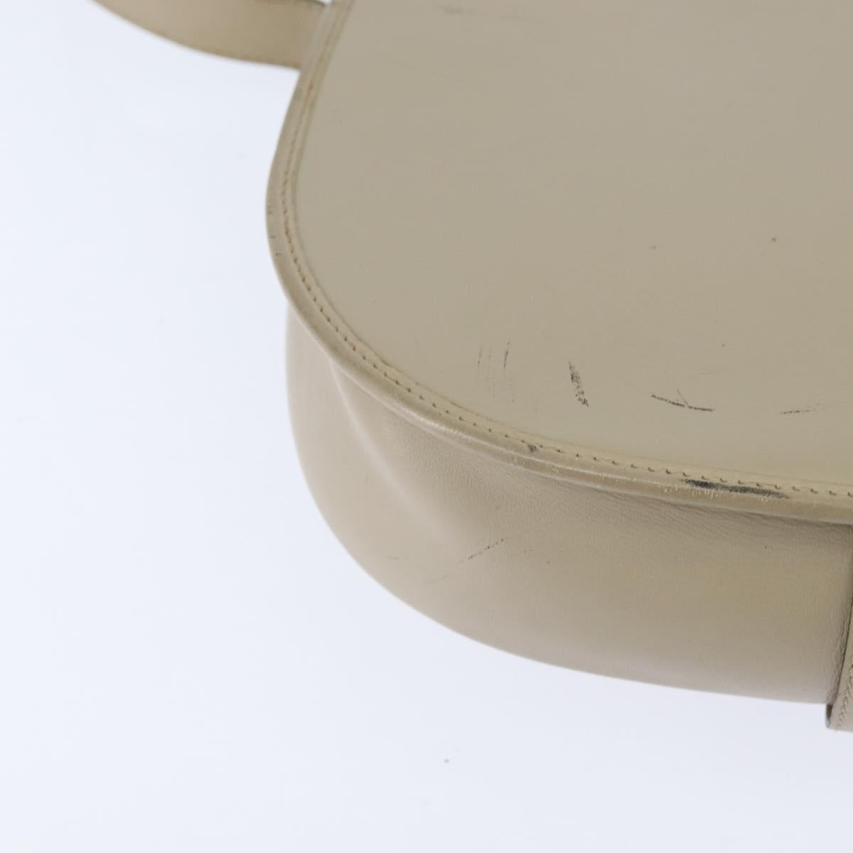 Christian Dior Shoulder Bag Leather Beige Gold Auth bs30458