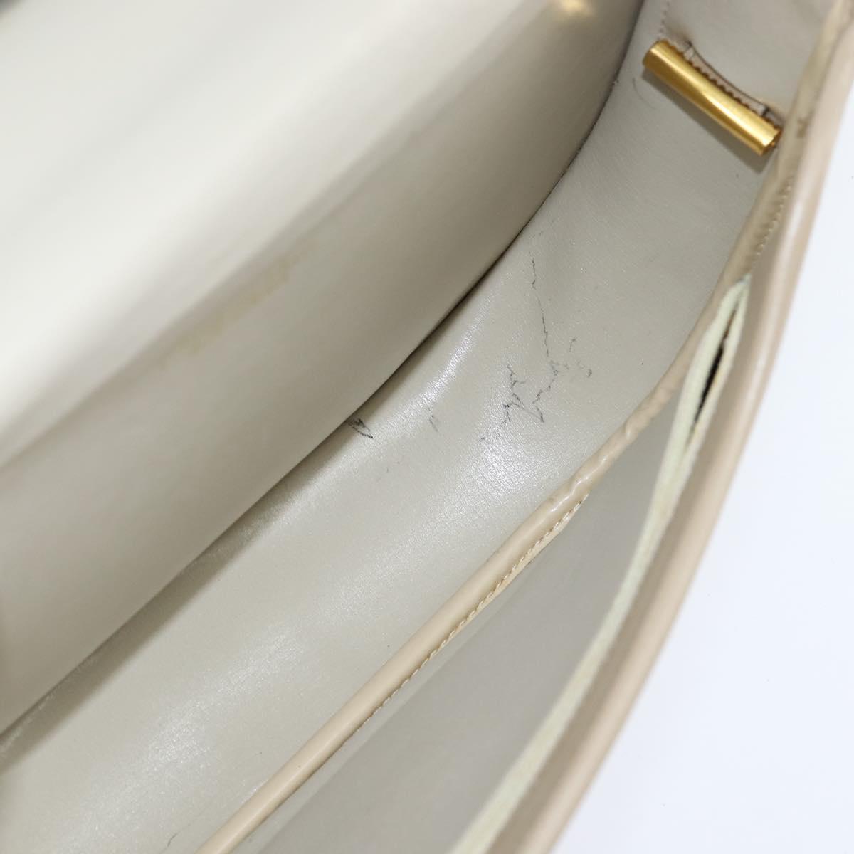 Christian Dior Shoulder Bag Leather Beige Gold Auth bs30458