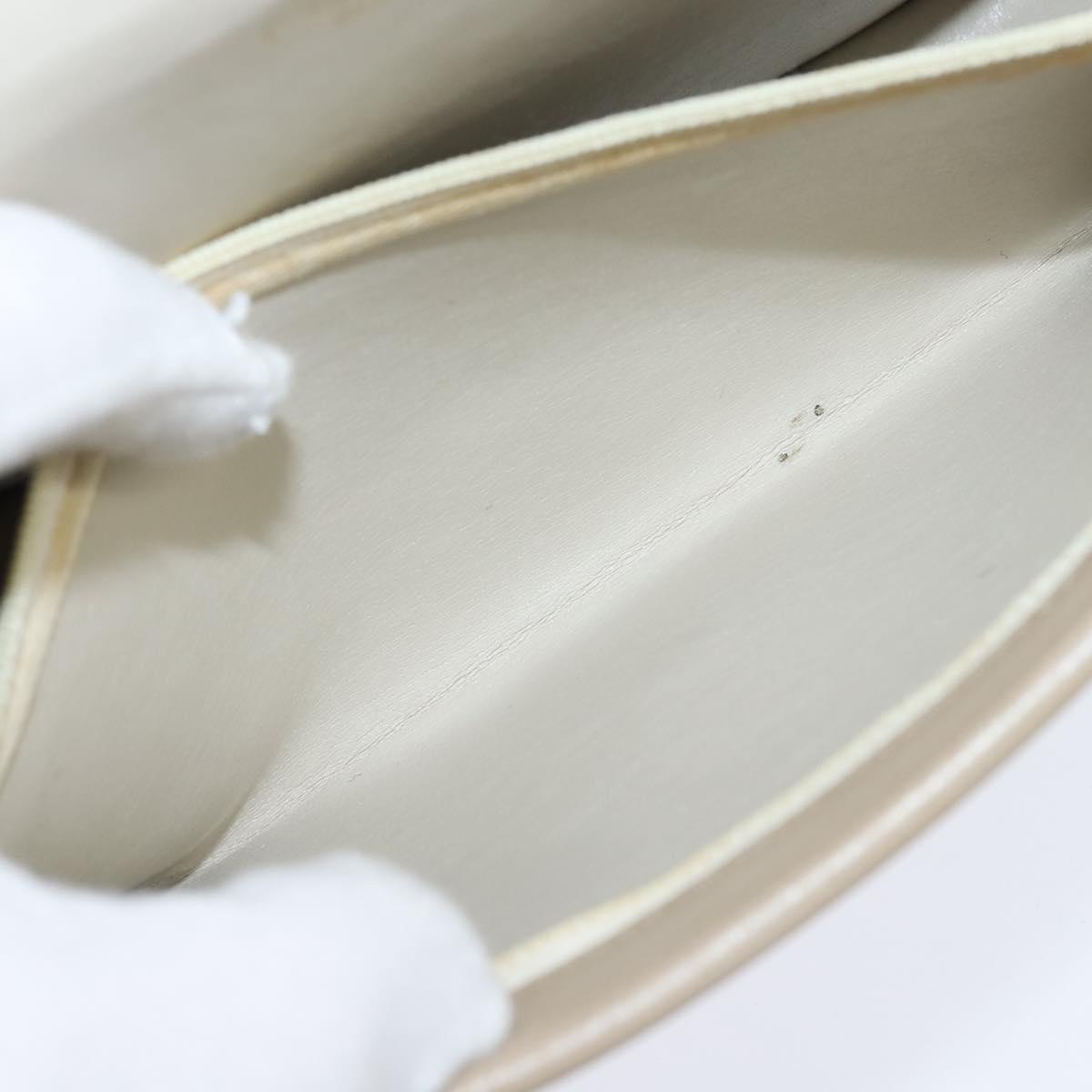 Christian Dior Shoulder Bag Leather Beige Gold Auth bs30458