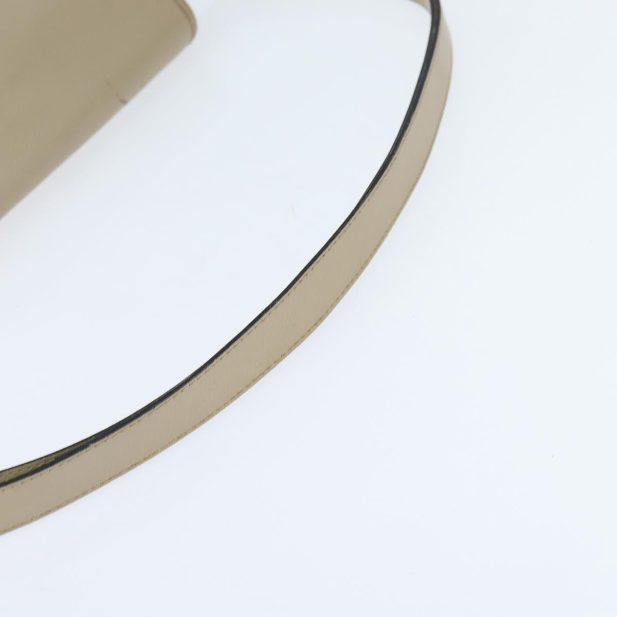 Christian Dior Shoulder Bag Leather Beige Gold Auth bs30458