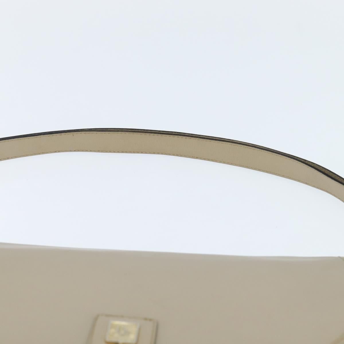 Christian Dior Shoulder Bag Leather Beige Gold Auth bs30458