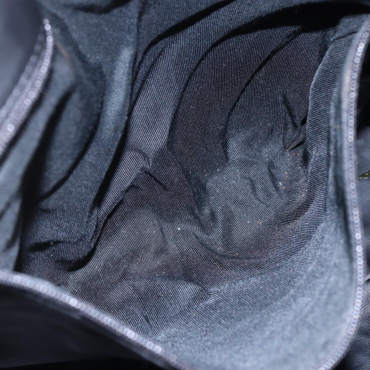 BALLY Chain Shoulder Bag Leather Black Auth bs30460