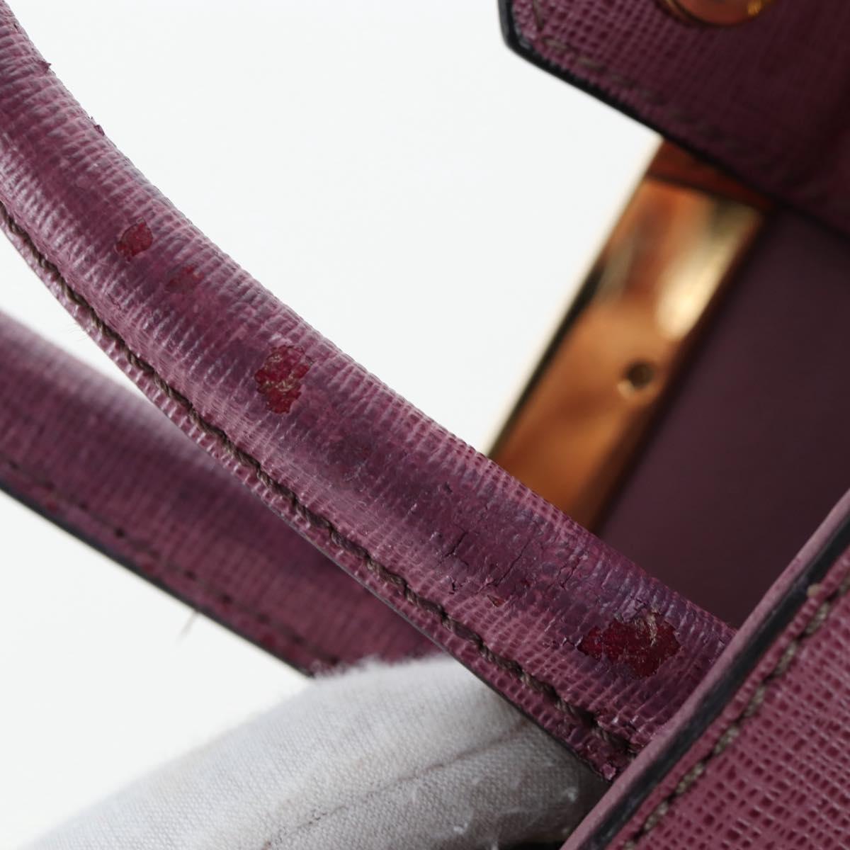 FENDI PETITE 2JOURS Hand Bag Leather Purple Gold Auth bs30463