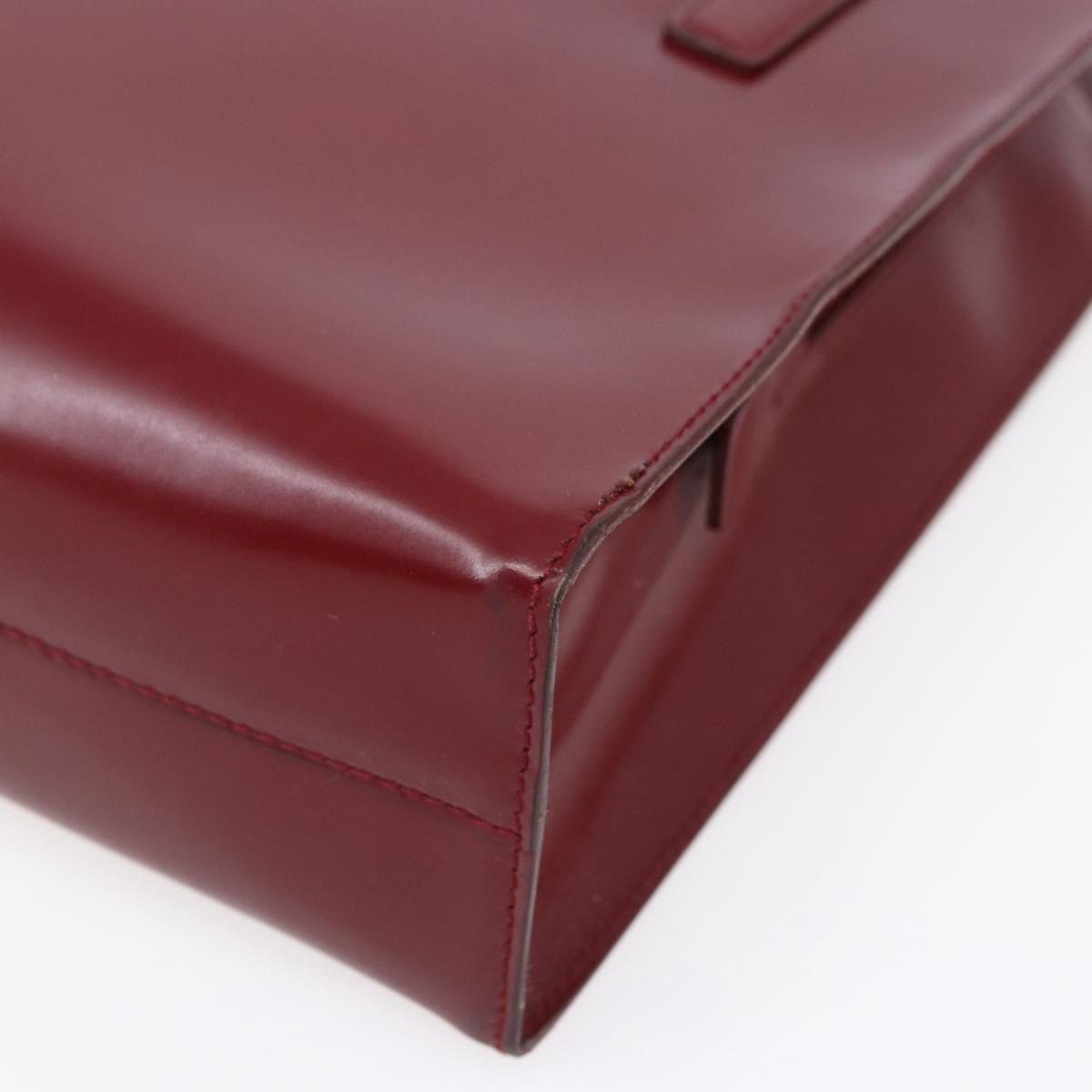 PRADA Tote Bag Enamel Red Silver Auth bs30465