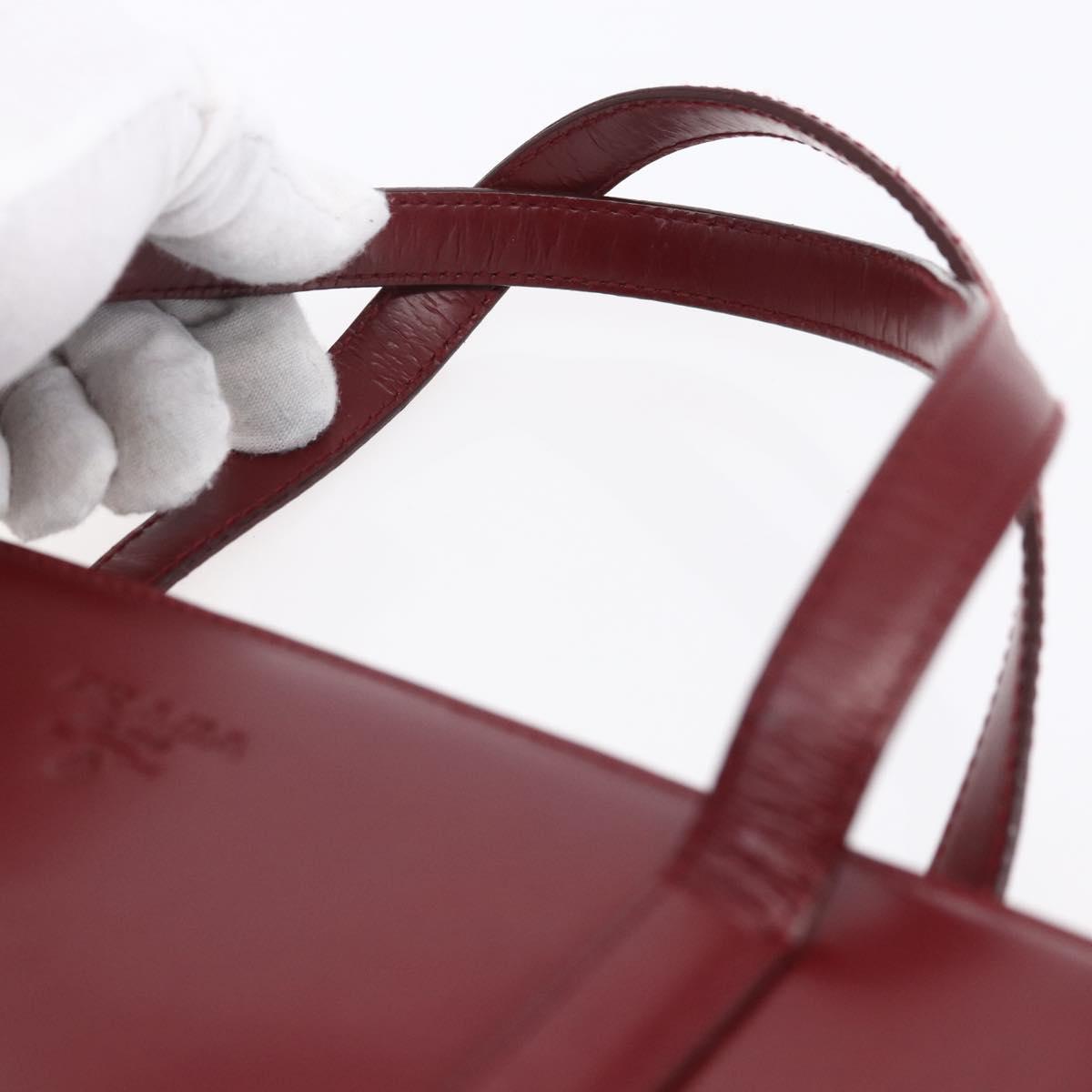 PRADA Tote Bag Enamel Red Silver Auth bs30465
