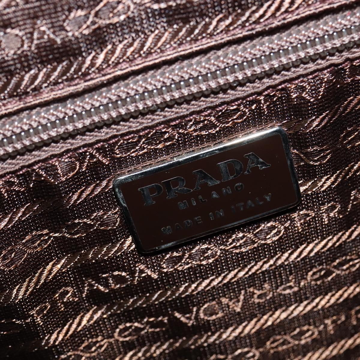 PRADA Backpack Nylon Leather Khaki Auth bs30468