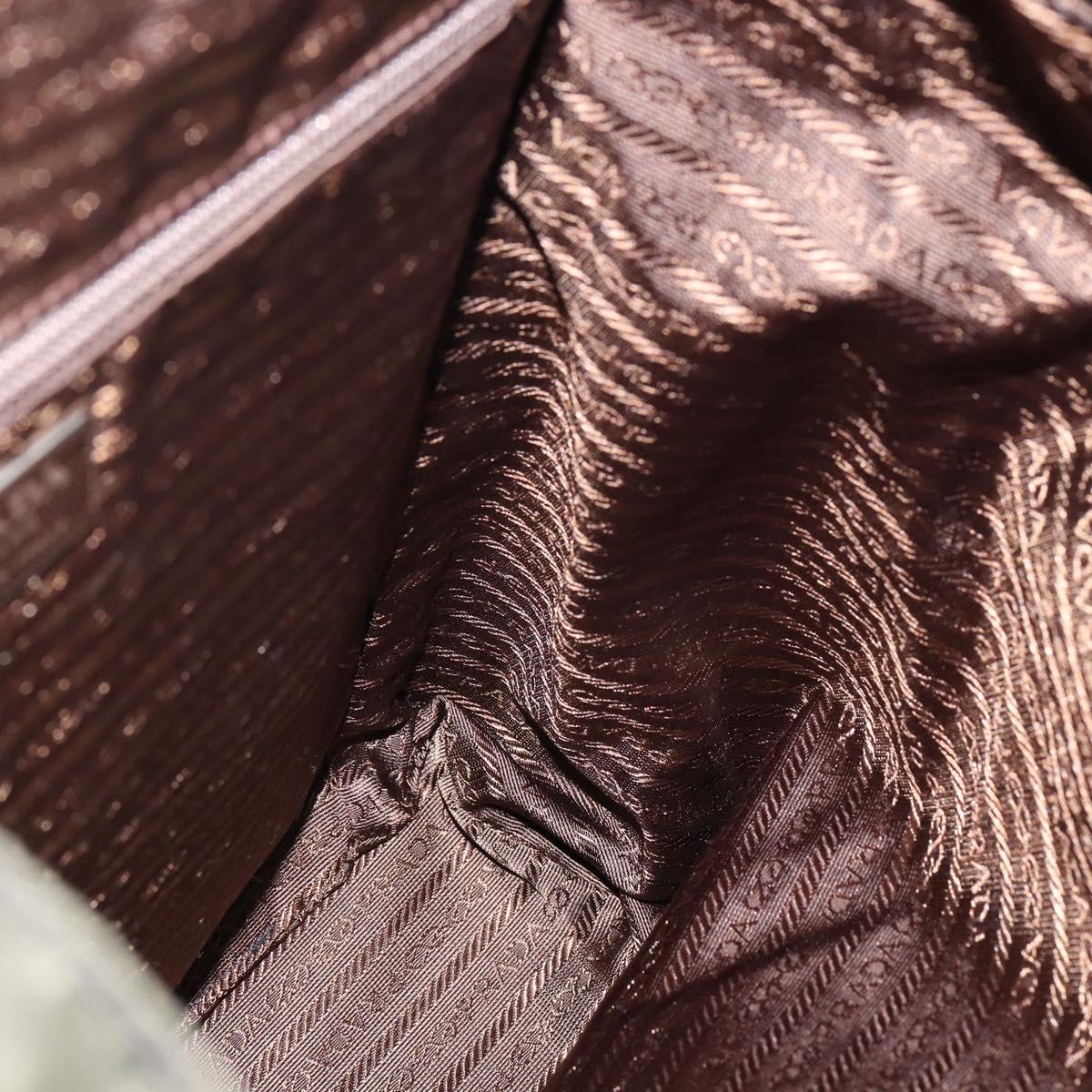 PRADA Backpack Nylon Leather Khaki Auth bs30468