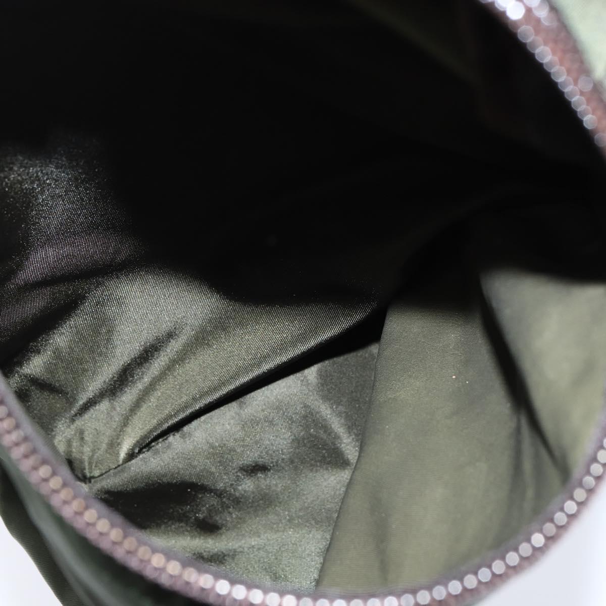 PRADA Backpack Nylon Leather Khaki Auth bs30468