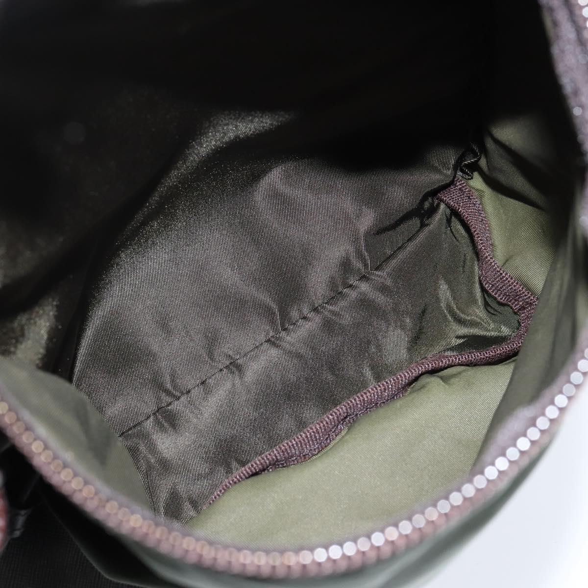 PRADA Backpack Nylon Leather Khaki Auth bs30468