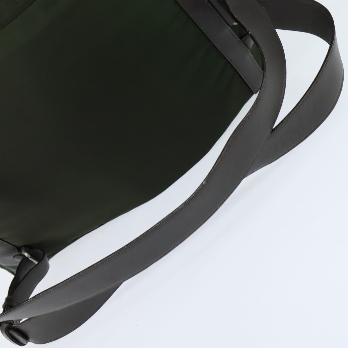 PRADA Backpack Nylon Leather Khaki Auth bs30468