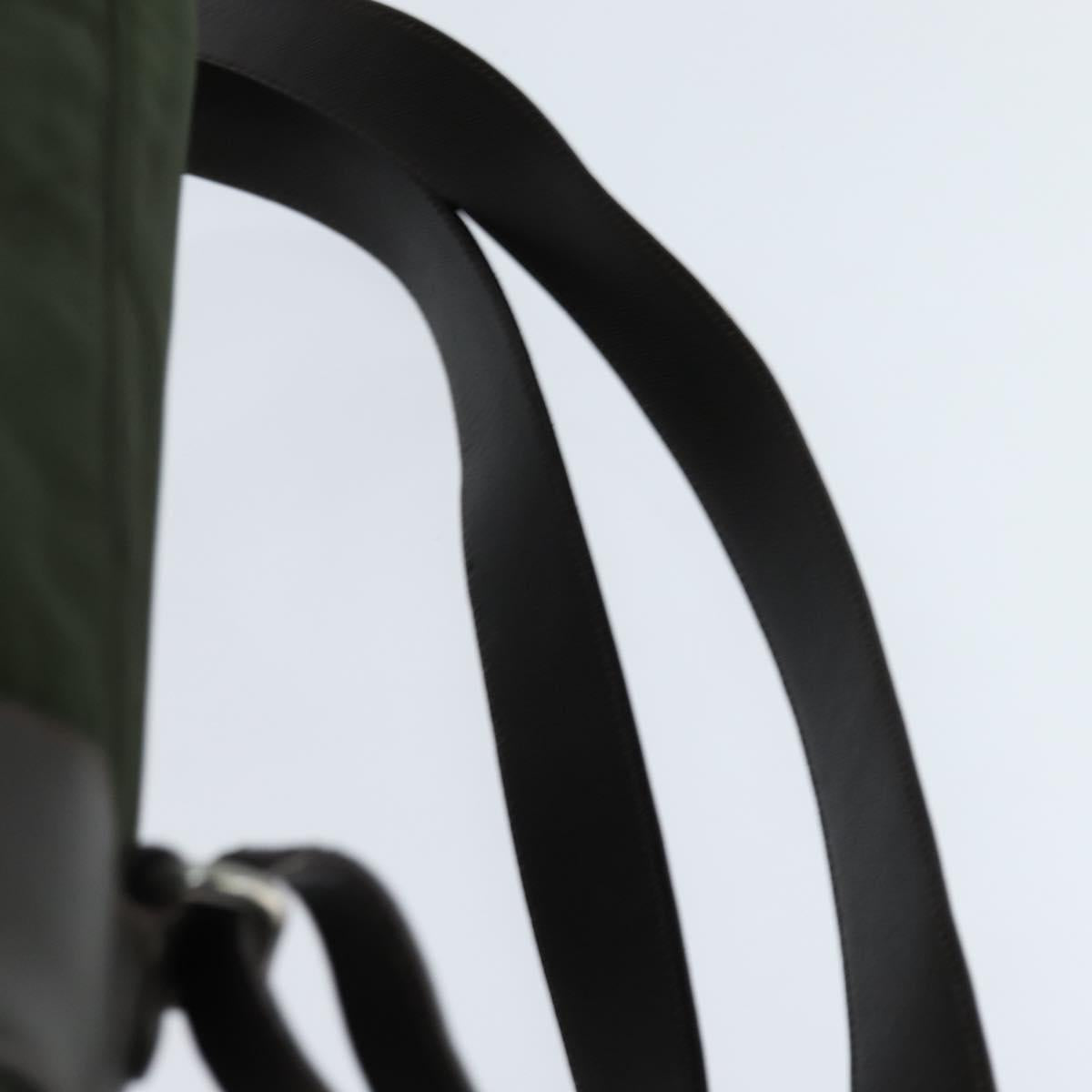 PRADA Backpack Nylon Leather Khaki Auth bs30468