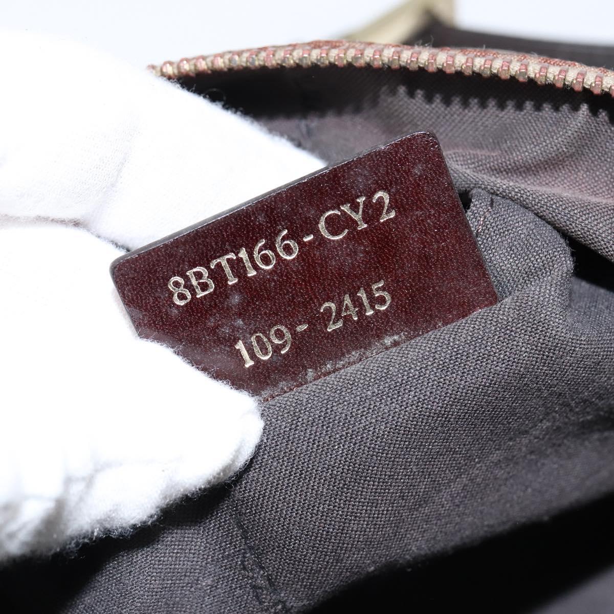 FENDI Zucchino Canvas Shoulder Bag Nylon Beige Gold Auth bs30474