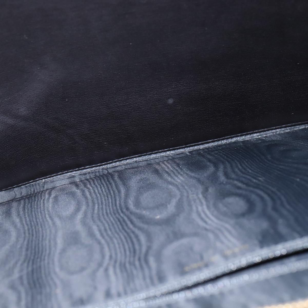 CHANEL Briefcase Patent leather Black Gold CC Auth bs30475