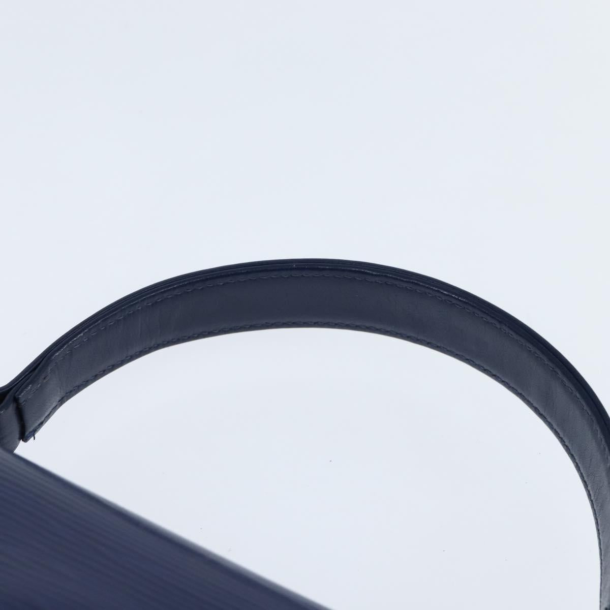 VALENTINO Medal Hand Bag Leather Blue Gold Auth bs30482