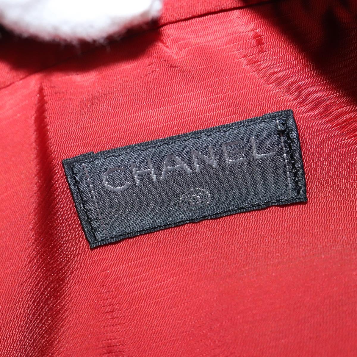 CHANEL Travel Line Boston Bag Nylon Black Silver CC Auth bs30483