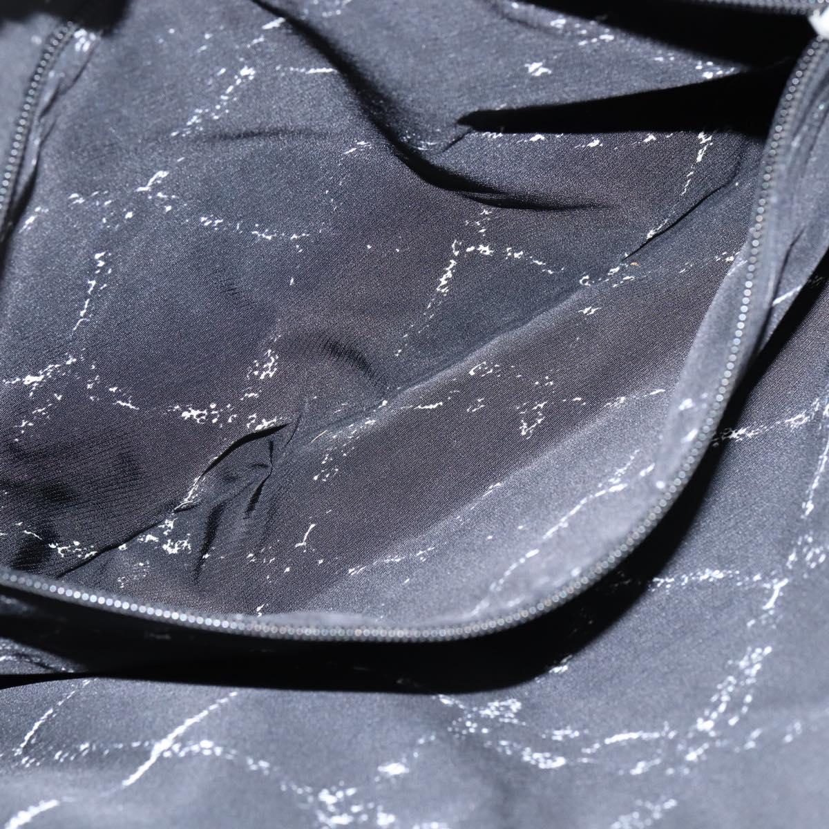 CHANEL Travel Line Boston Bag Nylon Black Silver CC Auth bs30483