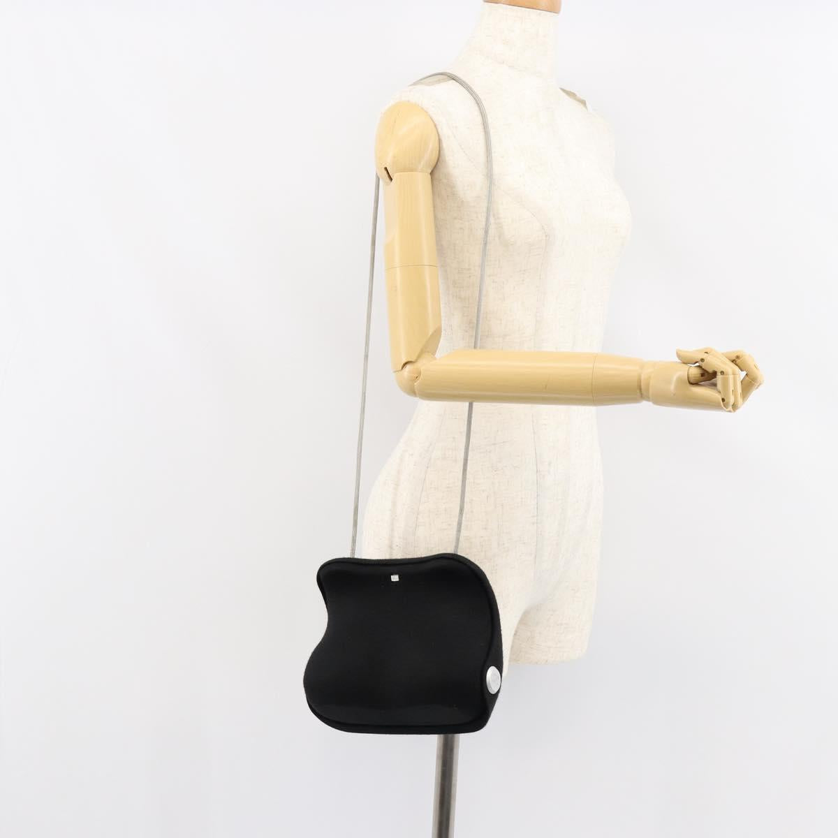 CHANEL Hip bag Shoulder Bag Cotton Black CC Auth bs30491