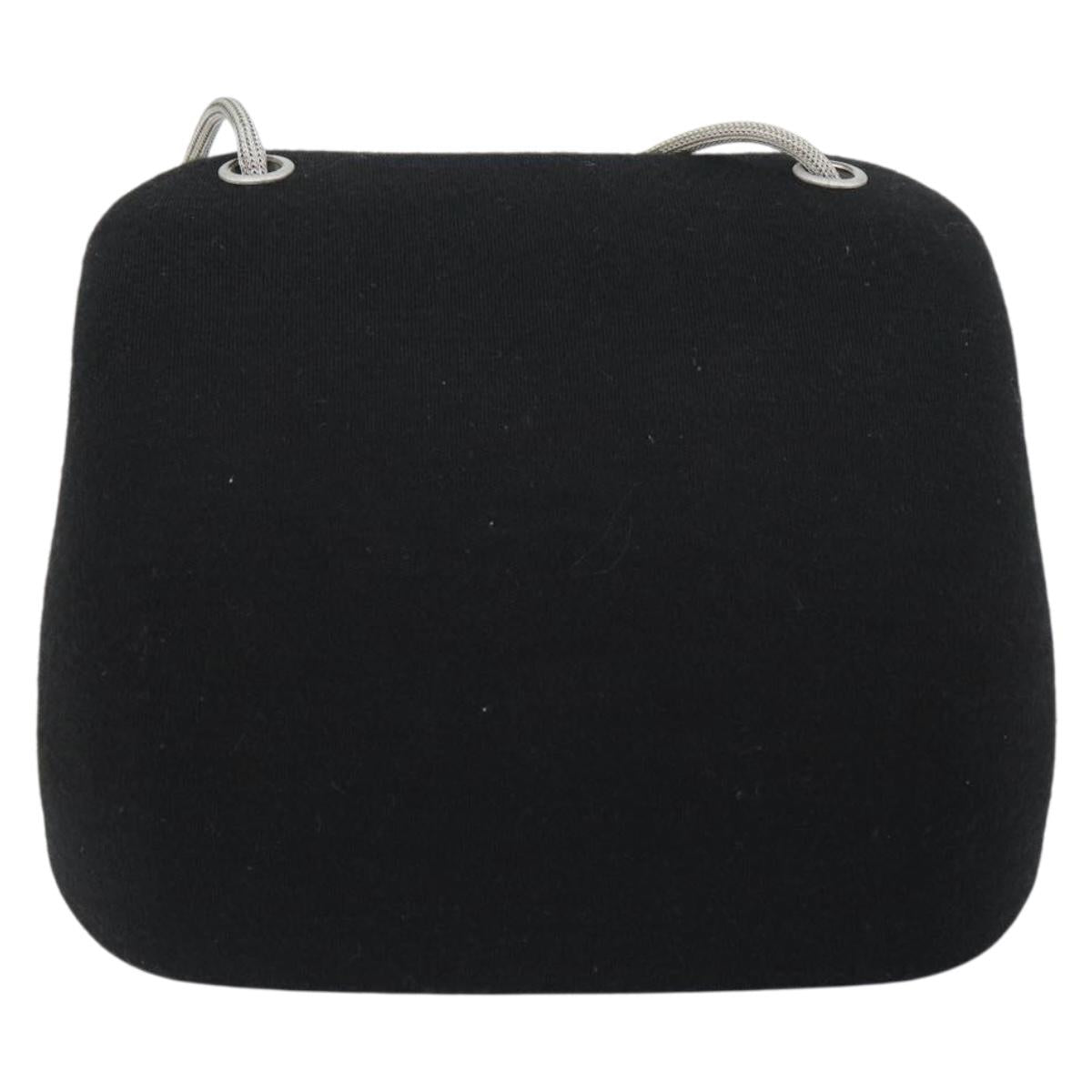 CHANEL Hip bag Shoulder Bag Cotton Black CC Auth bs30491