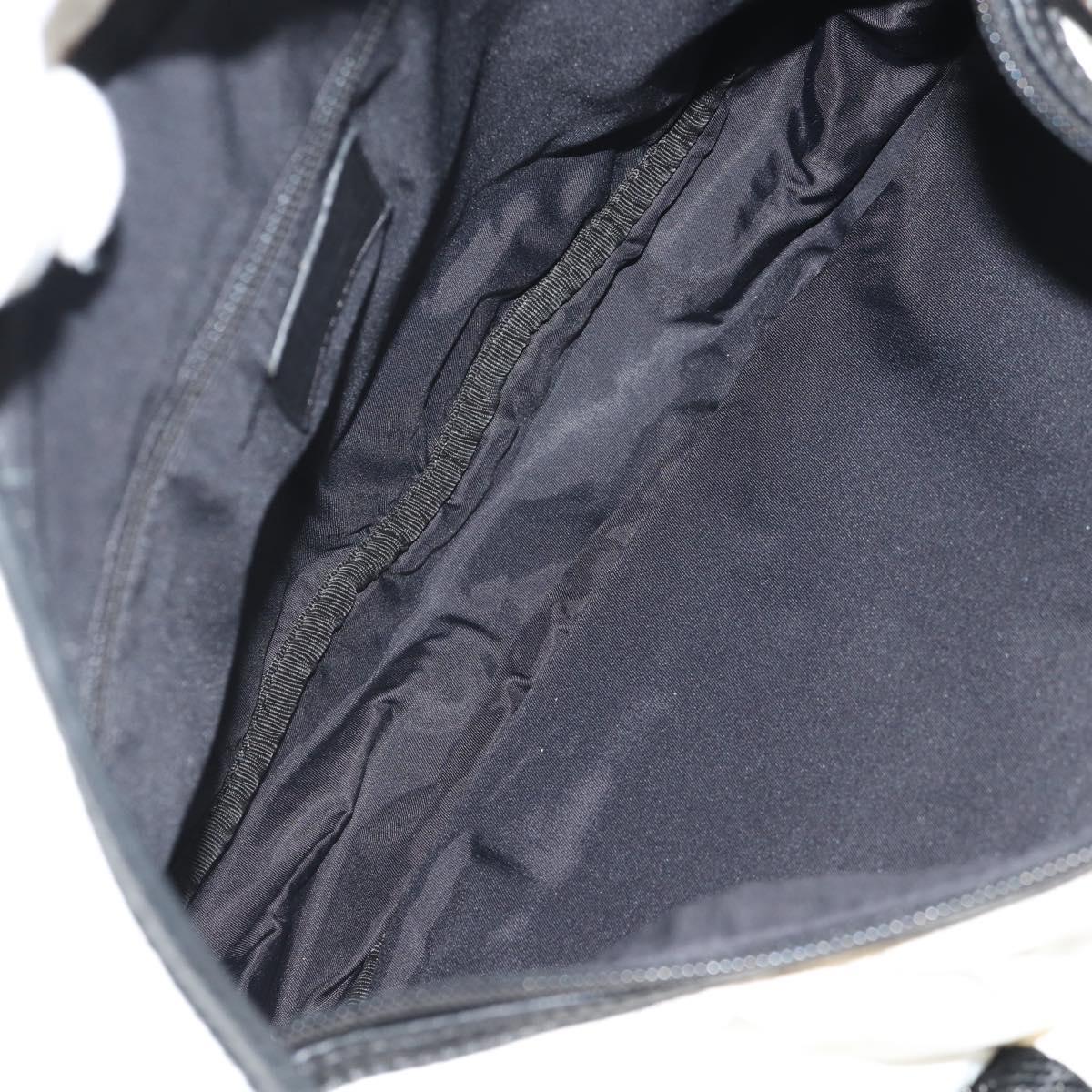 CHANEL Sports Line Shoulder Bag Nylon White Silver CC Auth bs30493