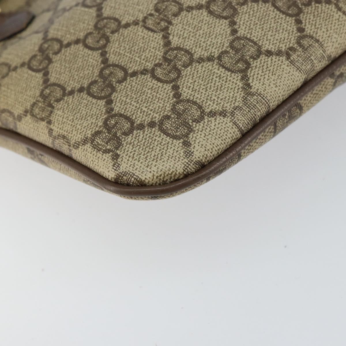 GUCCI GG Supreme Web Sherry Line Bag PVC Beige Gold 904 02 047 Auth bs30496