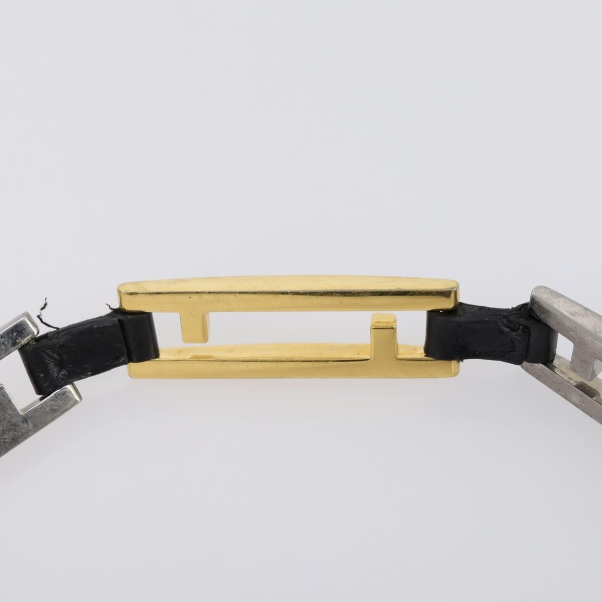 FENDI Shoulder Bag Nylon Black Gold Silver Auth bs30502