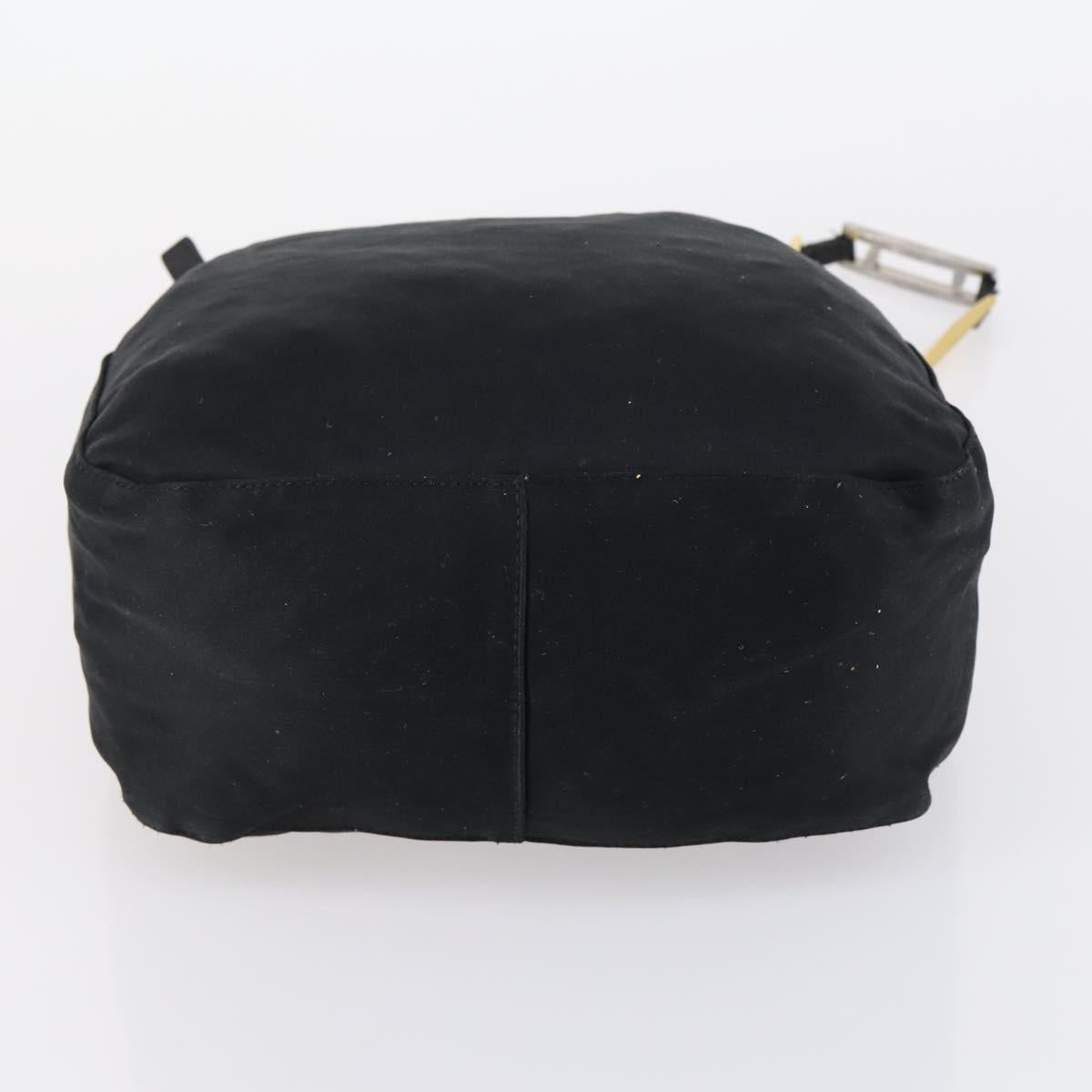 FENDI Shoulder Bag Nylon Black Gold Silver Auth bs30502