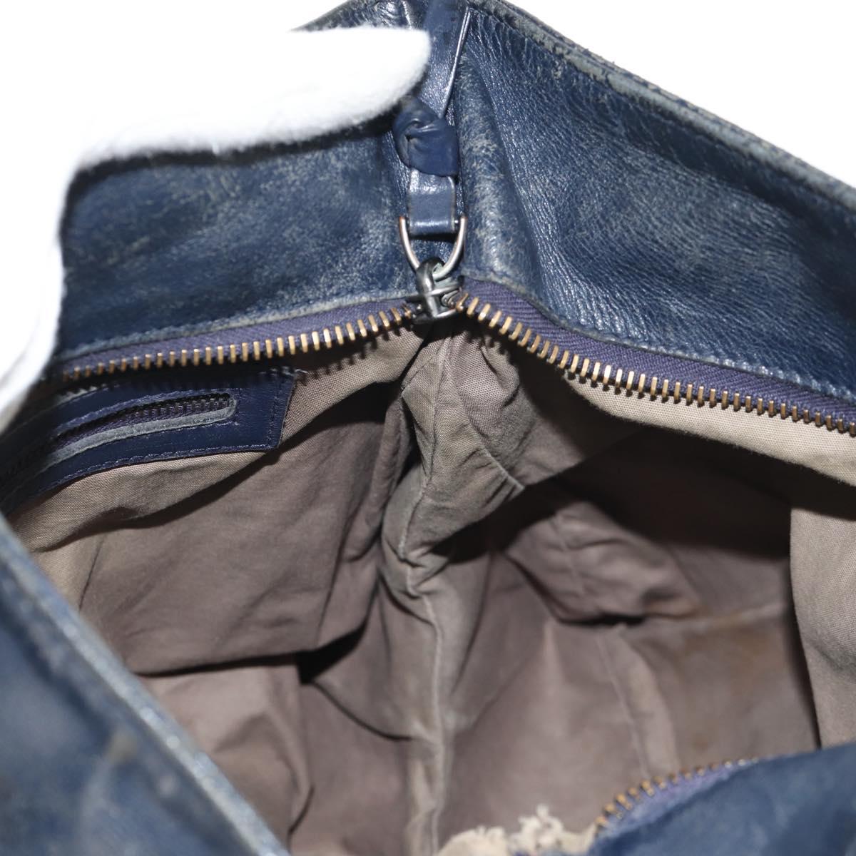 BOTTEGA VENETA INTRECCIATO Shoulder Bag Leather Navy Auth bs30505