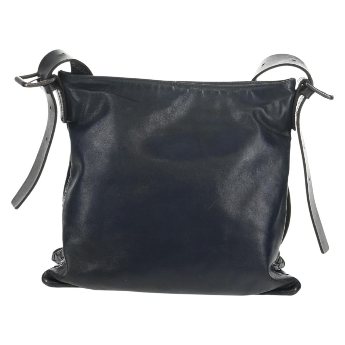 BOTTEGA VENETA INTRECCIATO Shoulder Bag Leather Navy Auth bs30505
