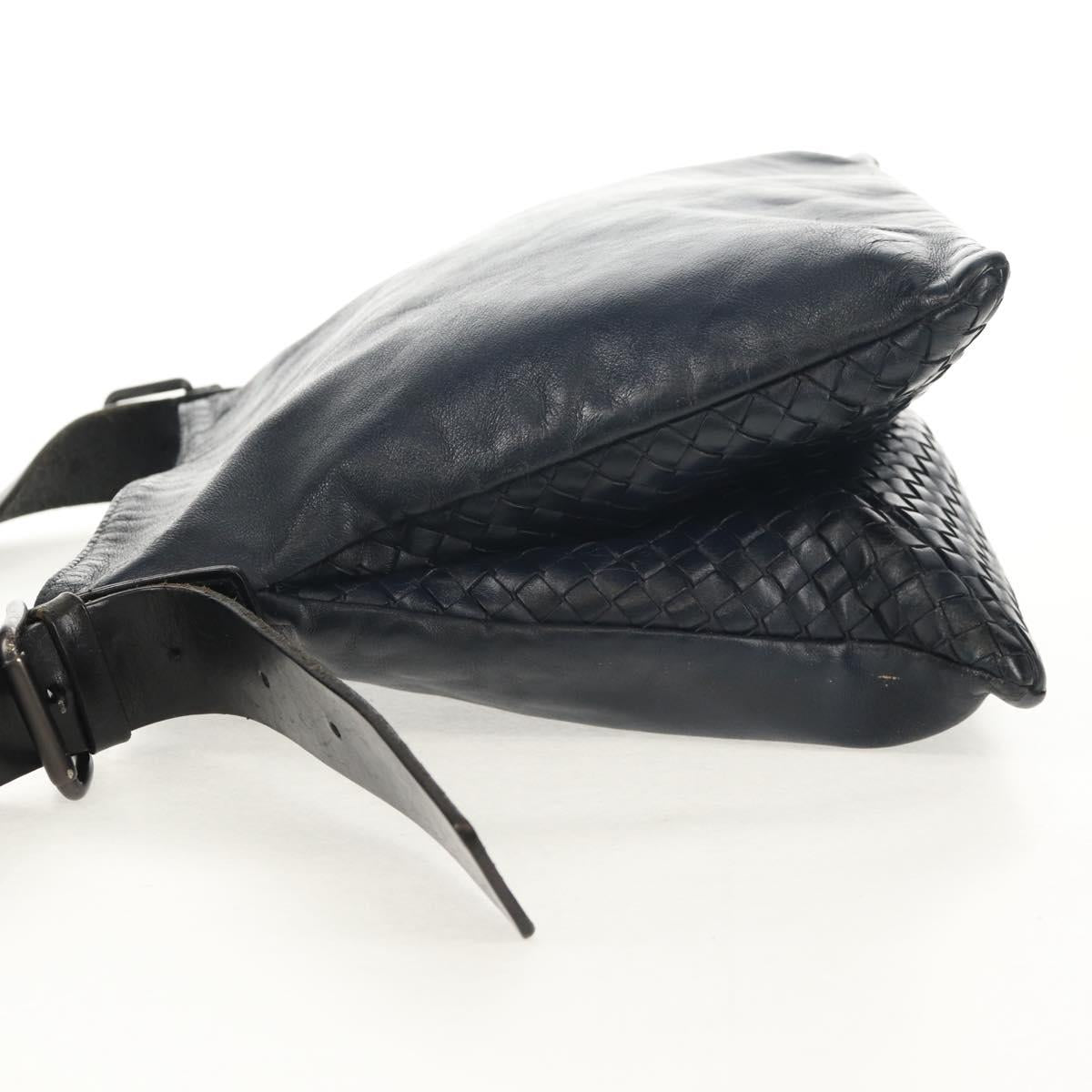 BOTTEGA VENETA INTRECCIATO Shoulder Bag Leather Navy Auth bs30505